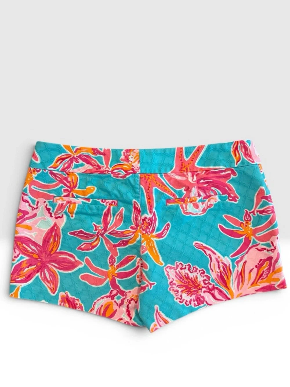 Lilly Pulitzer Shorts Women's Size 10  Ellie Sea Blue Via Sunny Floral